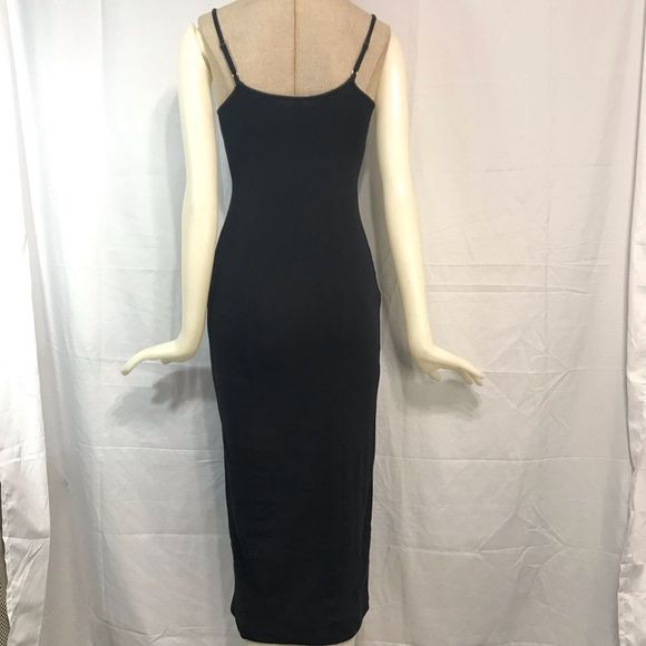 INTIMATELY FREE PEOPLE Size XS Black Body Tight Snap Button Dress; Preloved - Picture 7 of 7